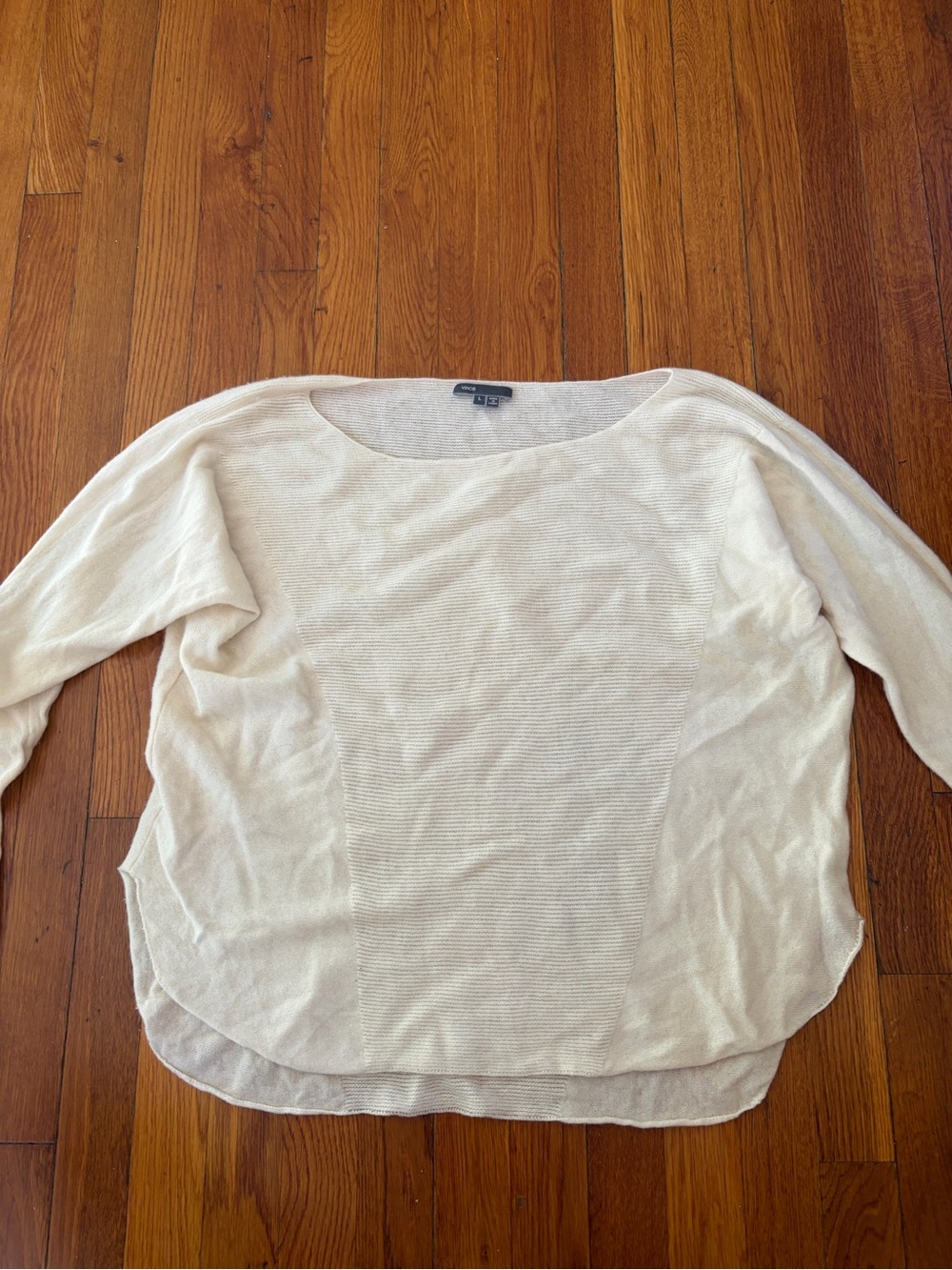 Vince Cashmere Cream Scoop Neck Lightweight Knit Sweater - Picture 2 of 5